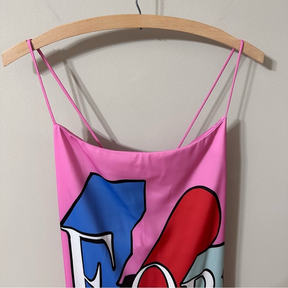 Fiorucci Flying Logo Pink Slip dress size Small - Picture 14 of 15